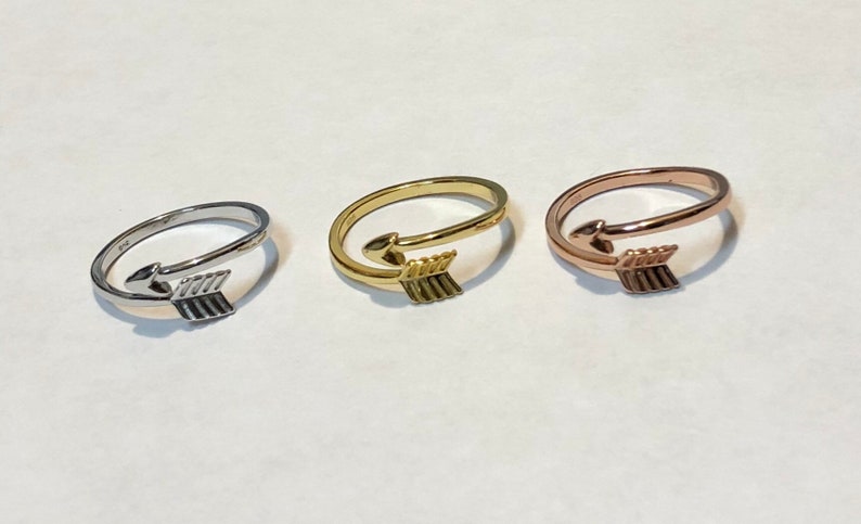 Arrow Ring Sterling Silver Rose Gold and Gold