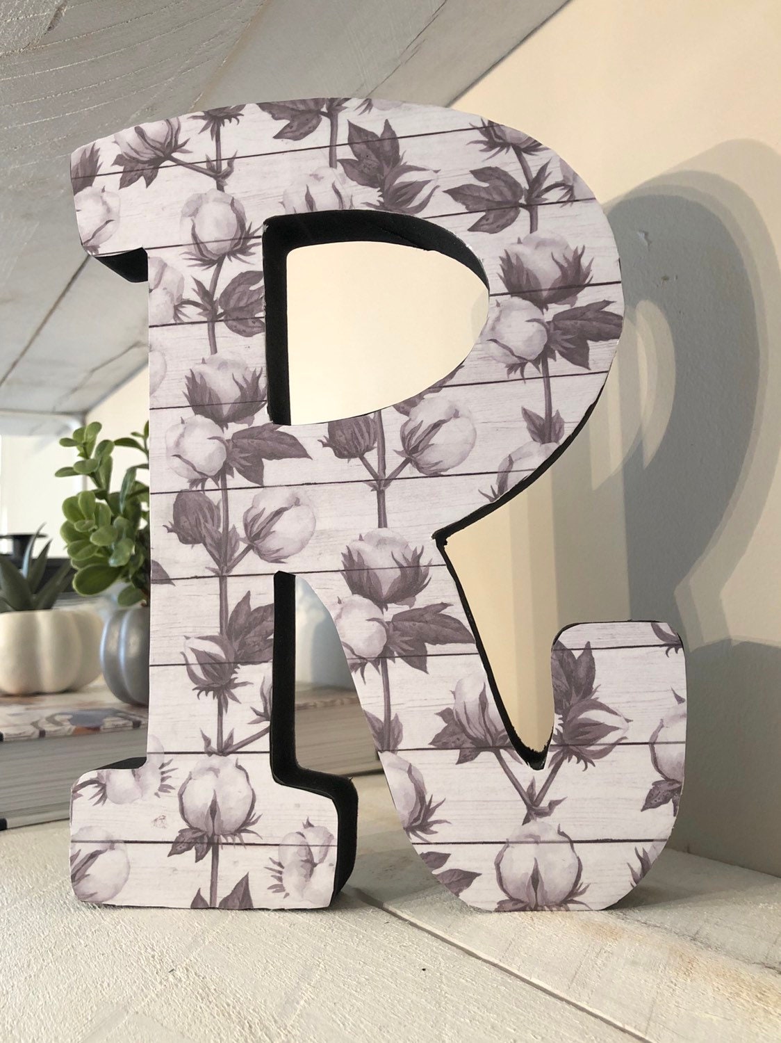 Farmhouse Cotton Print Letter Handmade | Etsy