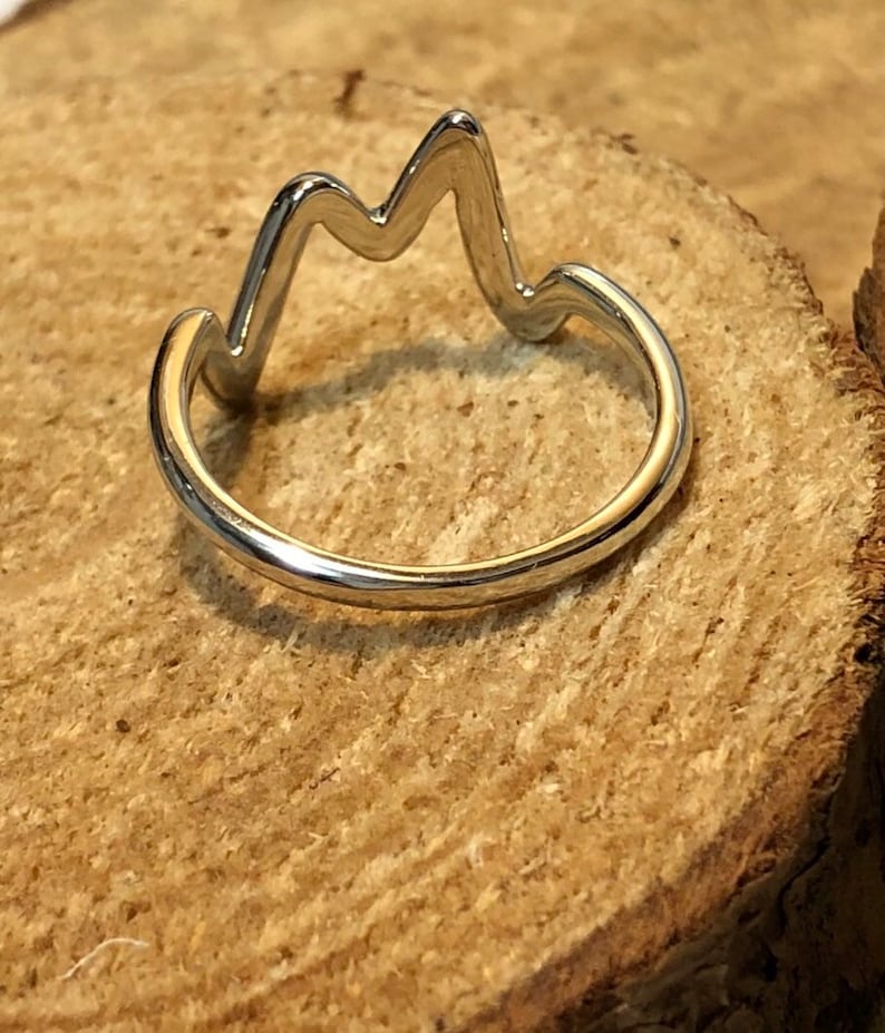 Small Sterling Silver Heartbeat Ring