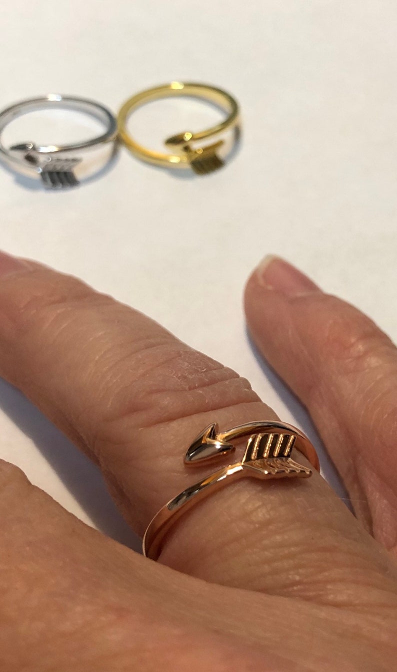 Arrow Ring Sterling Silver Rose Gold and Gold