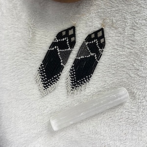 Nighttime sky fringe earring