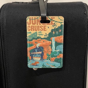 Disney Luggage Tag -  Vintage Poster - Haunted Mansion, Pirates, Carousel of Progress, Maelstrom, Great Movie Ride