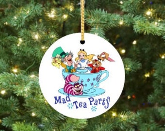 Mad Tea Party - Disney Ceramic Christmas Ornament - Alice in Wonderland