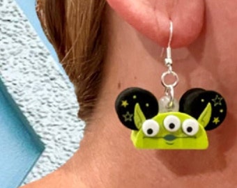 Disney Toy Story Alien Reversible Foam Earrings - Mickey Ear shaped - Lightweight