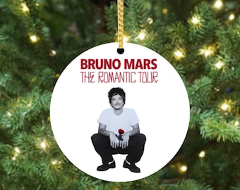 Bruno Mars Tour 2026  -  Ceramic Concert Christmas Ornament