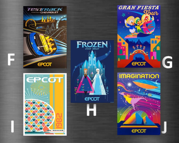 I made magnets out of those 40 Epcot posters and covered my fridge :  r/WaltDisneyWorld