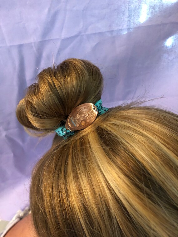 Elsa Frozen Themed Disney Princess Pressed Penny Bracelet Hair Tie