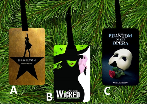 Broadway Poster Ornaments Hamilton Finding Neverland Lion King Phantom Opera Aladdin Wicked Beauty Beast Mamma Mia Annie Shrek Etsy