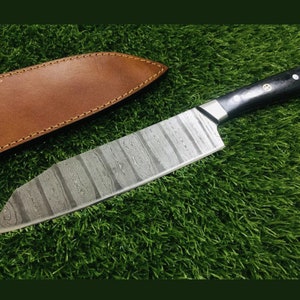 Damascus Steel Chef Knife with Leather Sheath (PR 60)
