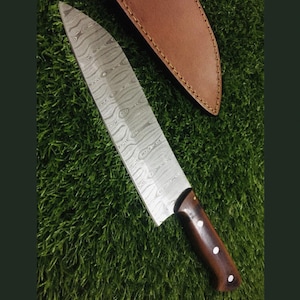 Damascus Steel Chef Knife Twisted Pattern G10 Handle (PR5 57)