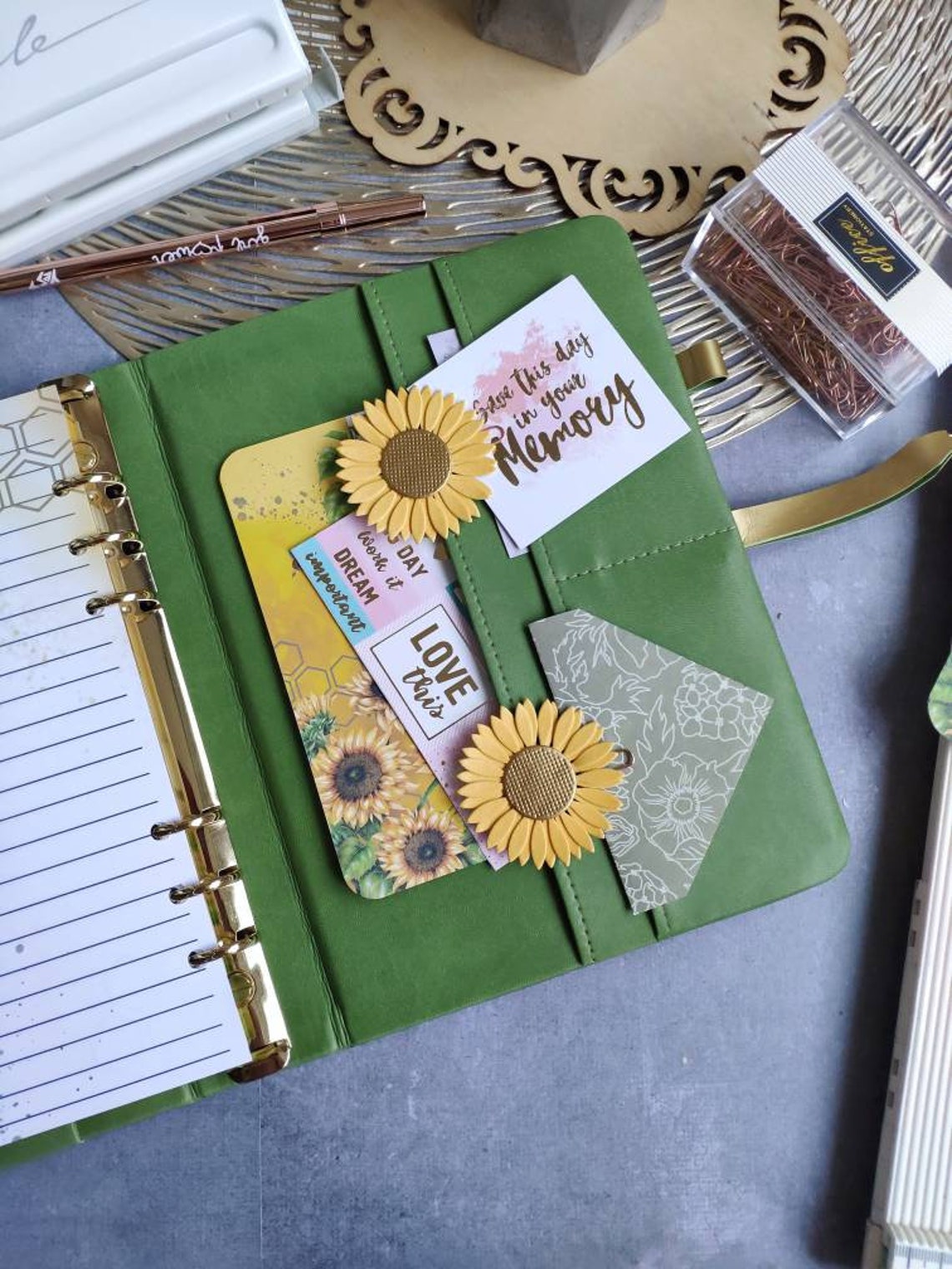 Personalized A5 Planner Binder Sunflowers & Bees 2021 Weekly Etsy