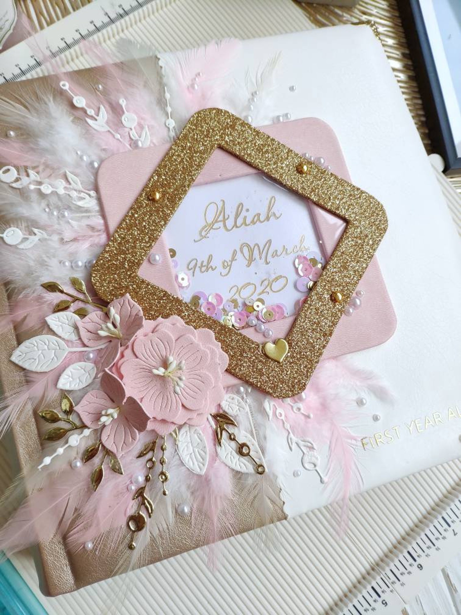 Baby Memory Book Girl Customized Baby Book First Year Etsy