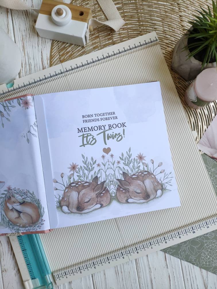 Twins Baby Memory Book Baby Book First Year Twins Baby Etsy