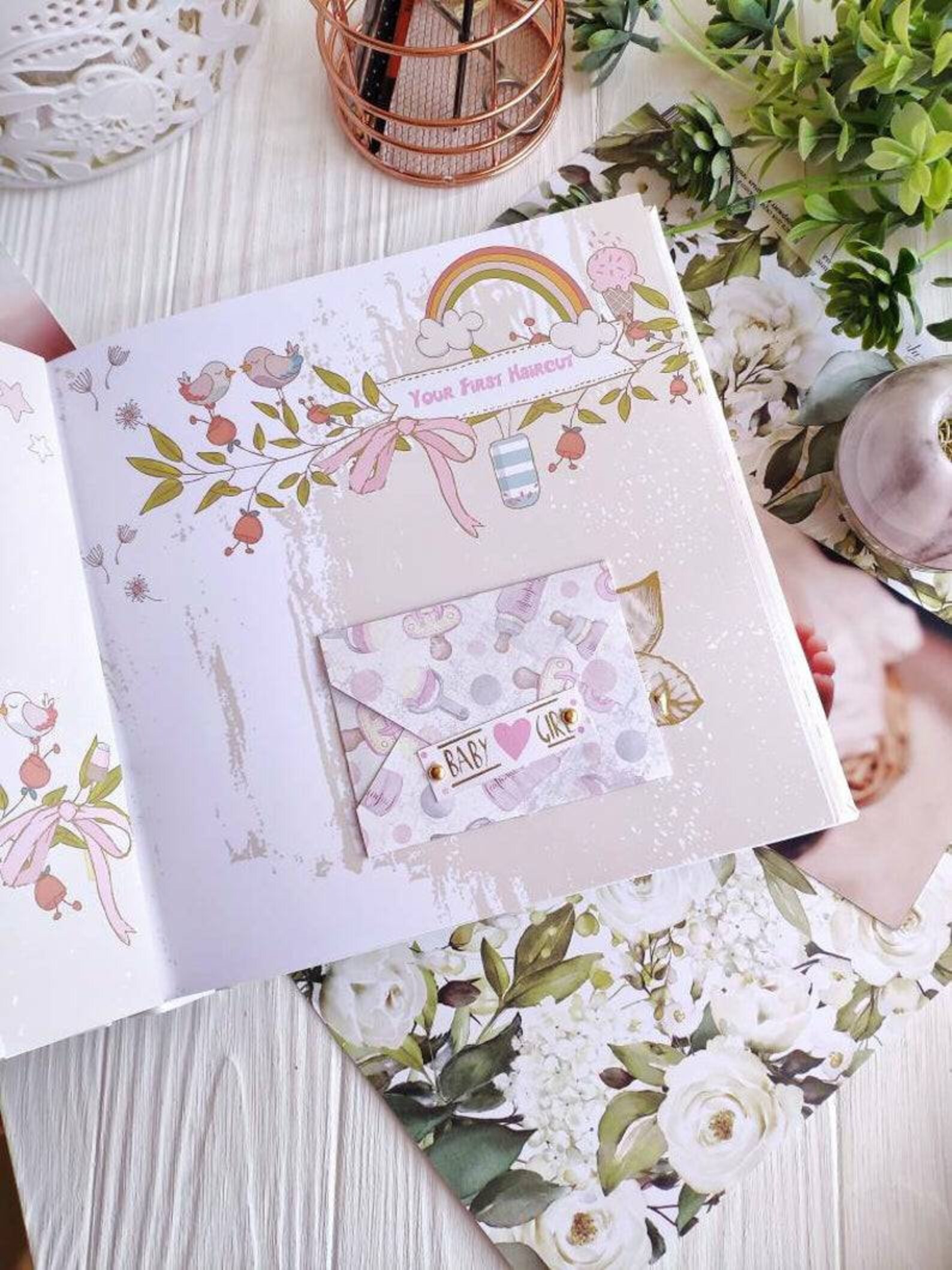 Baby Girl Memory Book Personalized Baby Book First Year with Etsy