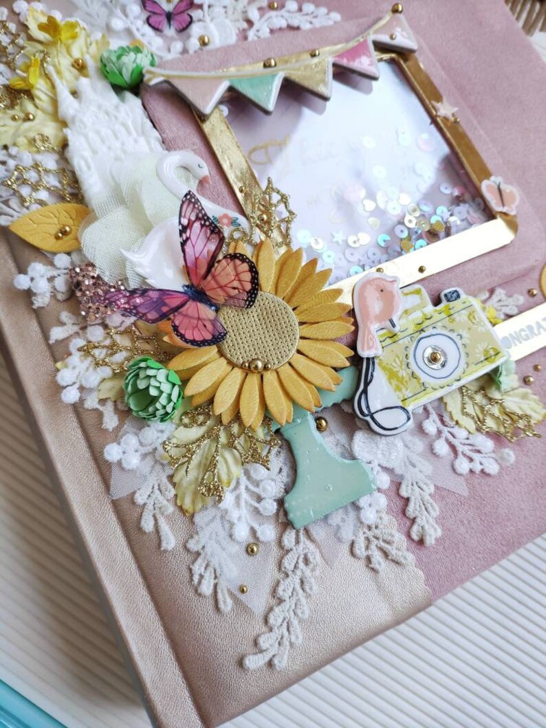 Sunflowers Baby Girl Memory Book Custom Baby Book First Year Etsy