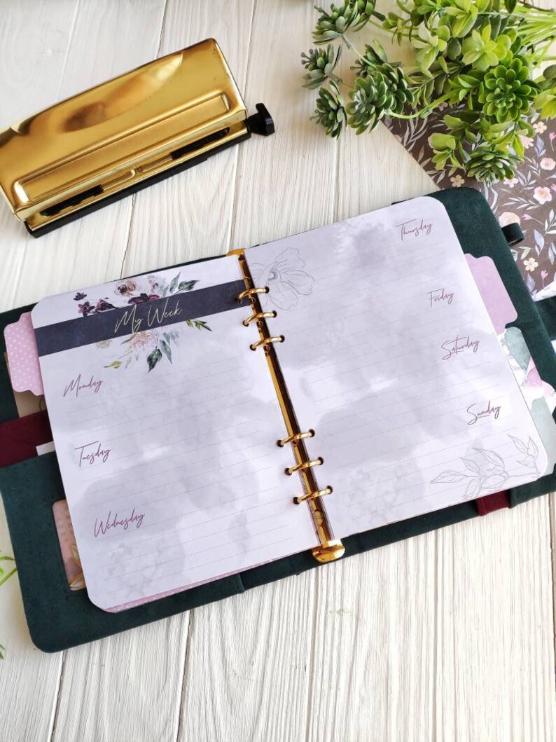 Custom Planner Binder Personalized A5 Notebook Cover Suede Etsy