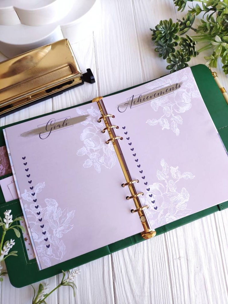 Custom A5 Planner Binder 6 Ring Undated 2021 Monthly Planner Etsy