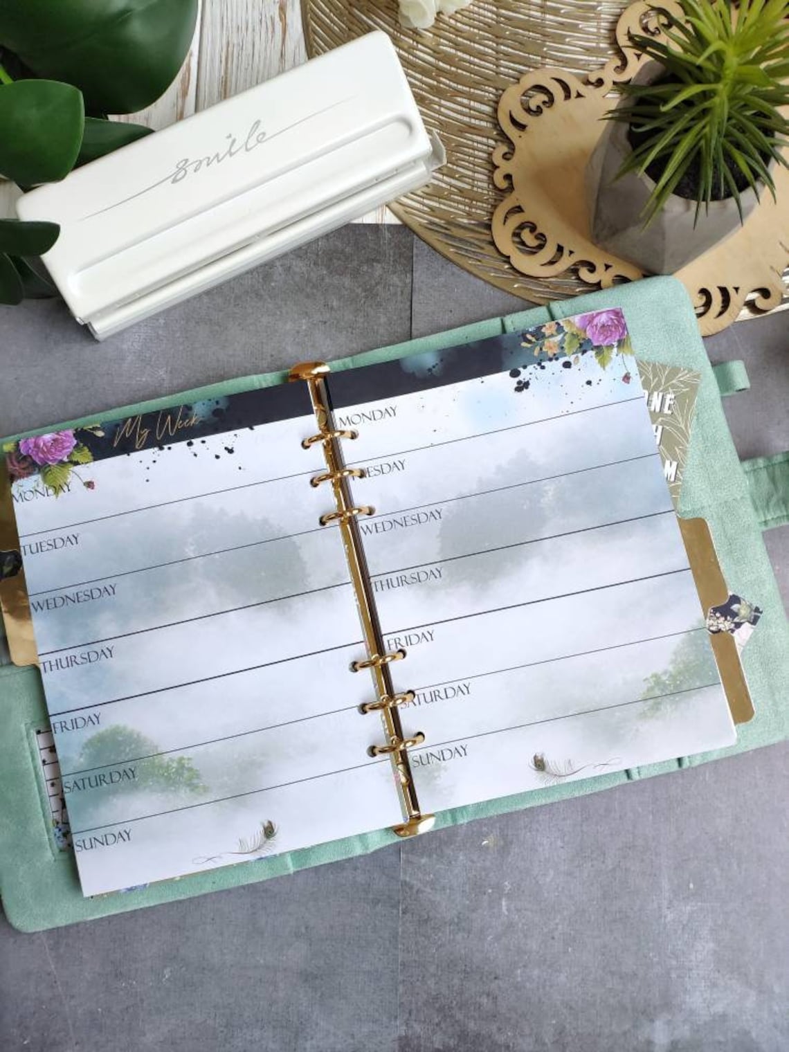 A5 Planner 6 Ring Binder 2021 Weekly Planner Cover Suede Etsy