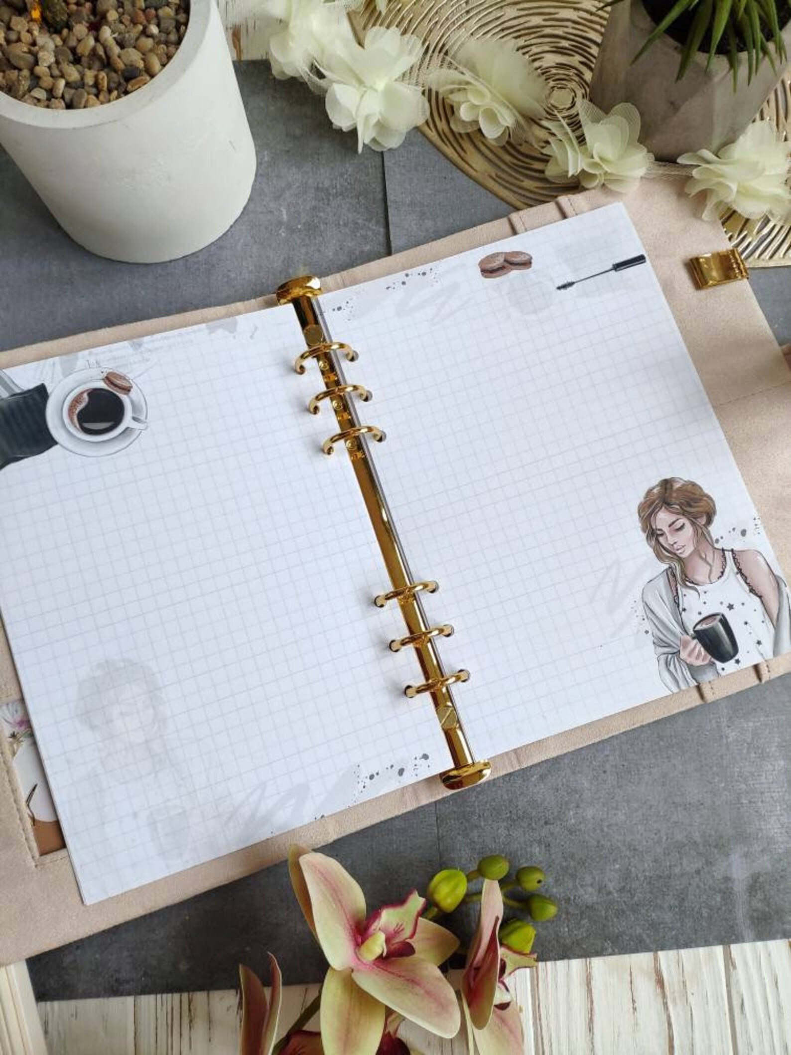 Minimalist A5 / A6 Notebook Cover Custom Planner Binder 6 Etsy