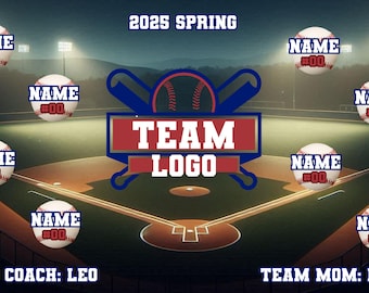 Custom 3x5 Vinyl Sports Banner | Baseball Softball T-Ball Backgrounds | Personalized Team Dugout Banner | Custom Team Banner | FREE SHIPPING