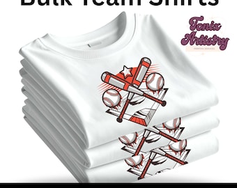 Team Shirt Bundle | Custom Team T-Shirts for Baseball, Softball & Sports Teams | Bulk Team Shirts | FREE SHIPPING | Custom Team Logo Free