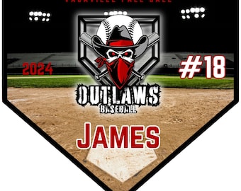 Custom Little League Baseball/Softball Vinyl Banners, Flags, Pennants, Home Plate Shape *FREE HOOKS*