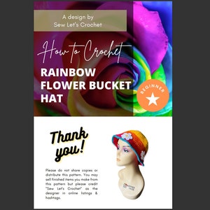 Regnbågsblomma Bucket hat SKRIFTLIGT MÖNSTER Sommar Pride-färger flagga prästkrage blommigt 2000-tals flappermönster