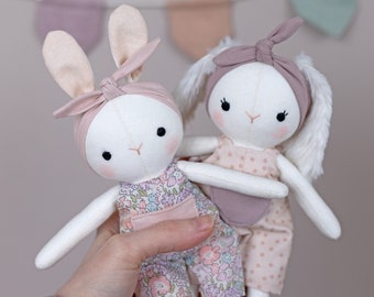 Baby bunny sewing pattern PDF - make an Easter bunny doll / stuffed animal toy for Easter basket / Easter gifts - by Studio Seren patterns