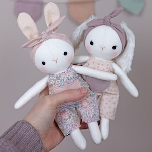 Baby bunny sewing pattern PDF - make an Easter bunny doll / stuffed animal toy for Easter basket / Easter gifts - by Studio Seren patterns