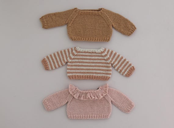 Willow sweater doll knitting pattern - knit doll clothes for a Studio Seren stuffed animal doll with this doll clothes pattern