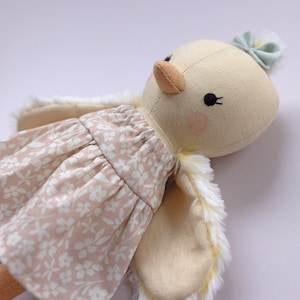 handmade Easter chick doll made with Studio Seren Easter chick sewing pattern