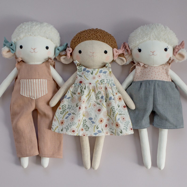 handmade lamb doll made with Studio Seren lamb sewing pattern