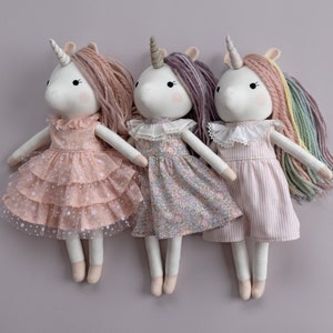 Unicorn sewing pattern PDF - make a horse / unicorn doll / stuffed animal toy for unicorn gift / unicorn birthday - by Studio Seren patterns