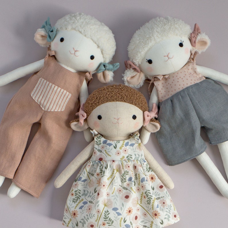 handmade lamb doll made with Studio Seren lamb sewing pattern