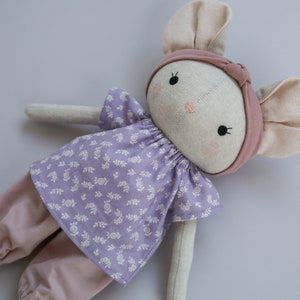 handmade mouse doll made with studio seren mouse sewing pattern