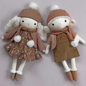 Winter Essentials doll clothes PDF sewing pattern make a doll hat, scarf, jacket, vest and shoes for a Studio Seren stuffed animal doll image 7