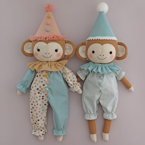 Monkey sewing pattern PDF - make a monkey toy / stuffed animal toy / monkey plush - by Studio Seren patterns