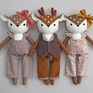 Deer sewing pattern PDF - make a deer/reindeer woodland animal cloth doll/stuffed animal toy for Christmas decor/gift - by Studio Seren