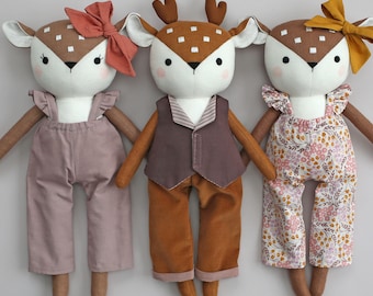 Deer sewing pattern PDF - make a deer/reindeer woodland animal cloth doll/stuffed animal toy for Christmas decor/gift - by Studio Seren