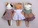 Cat sewing pattern PDF - make more than one type of cloth cat doll / stuffed animal toy and clothes for a cat lover gift 