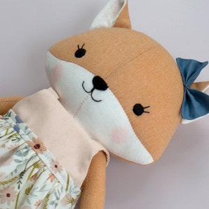 handmade fox doll made with Studio Seren fox sewing pattern