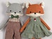 Fox sewing pattern PDF - make a fox or wolf woodland animal cloth doll / stuffed animal toy and clothes for a woodland nursery / baby shower 