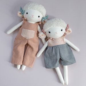 handmade lamb doll made with Studio Seren lamb sewing pattern