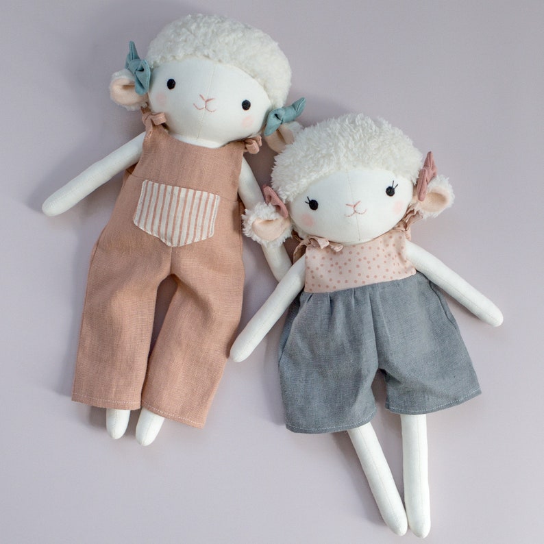 handmade lamb doll made with Studio Seren lamb sewing pattern