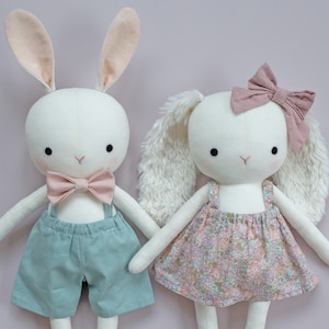 Bunny sewing pattern PDF - make 2 types of cloth bunny rabbit doll/stuffed animal toy - by Studio Seren