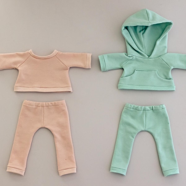 Patrón de costura en PDF para ropa de estar por casa para muñecas: confeccione una sudadera con capucha/suéter/pantalones deportivos para muñecas Studio Seren.