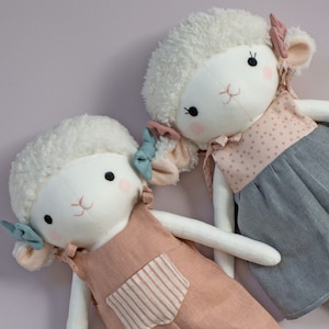 handmade lamb doll made with Studio Seren lamb sewing pattern