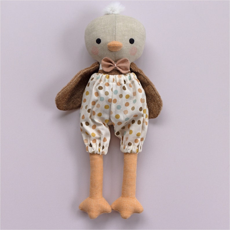 handmade mallard duck doll made with studio seren duck sewing pattern