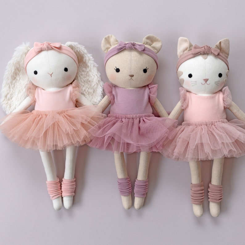 ballerina dolls made with studio seren ballerina sewing pattern