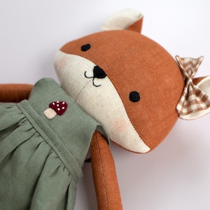 handmade fox doll made with Studio Seren fox sewing pattern